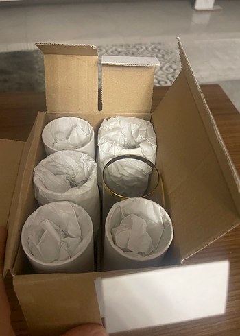 6 adet Altın Kenarlı İnce Cam Bardak hiç kullanılmamış - Görsel 5