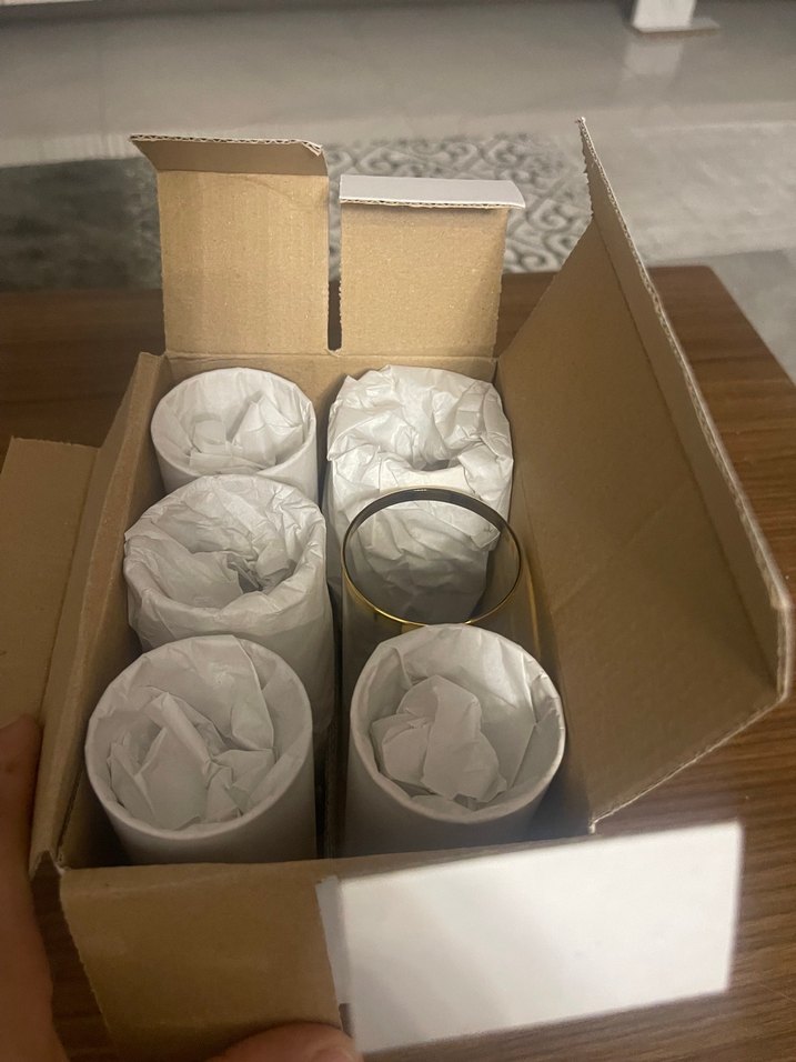 6 adet Altın Kenarlı İnce Cam Bardak hiç kullanılmamış - Görsel 5