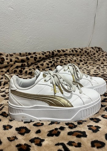 Puma Beyaz Altin Detayli Platform Sneaker
