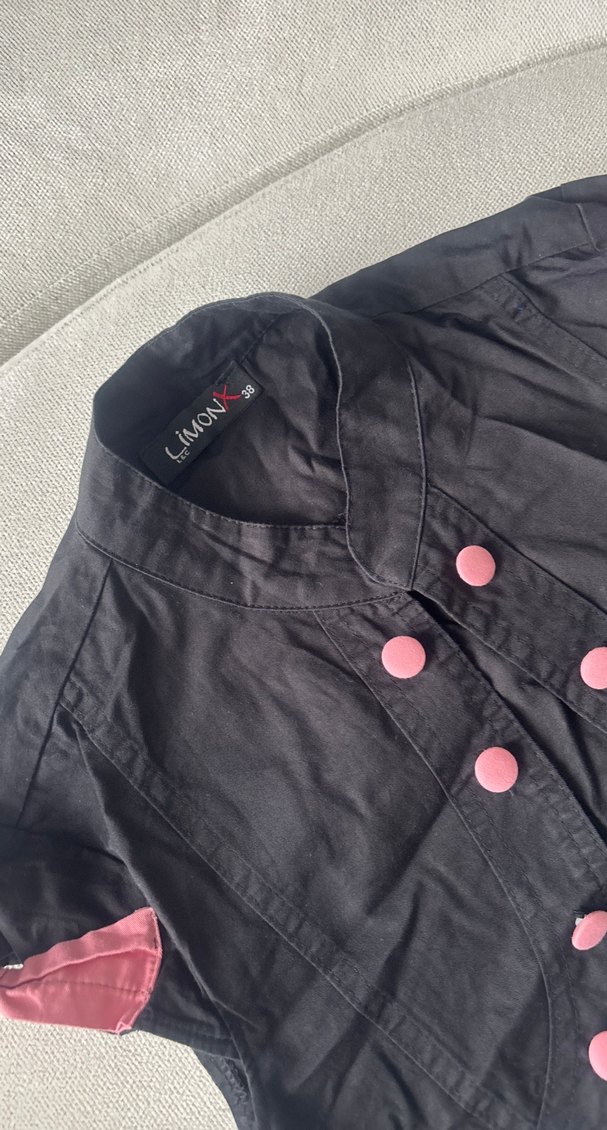 Kız Çocuk Siyah-Pembe Denim Bolero - Görsel 2