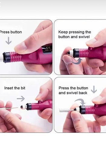 Pembe Elektrikli Tırnak Bakım Seti - Görsel 2