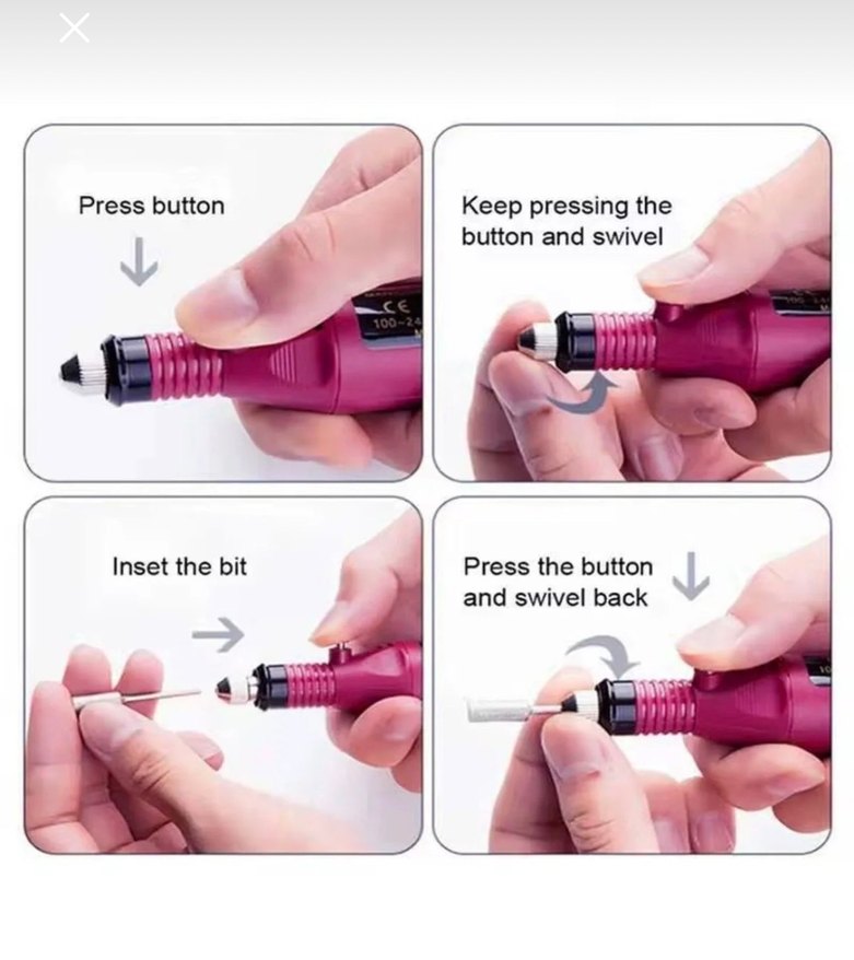 Pembe Elektrikli Tırnak Bakım Seti - Görsel 2