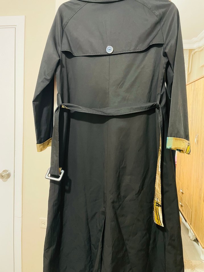 Kadın Lacivert Kuşaklı Uzun Trençkot - Görsel 3