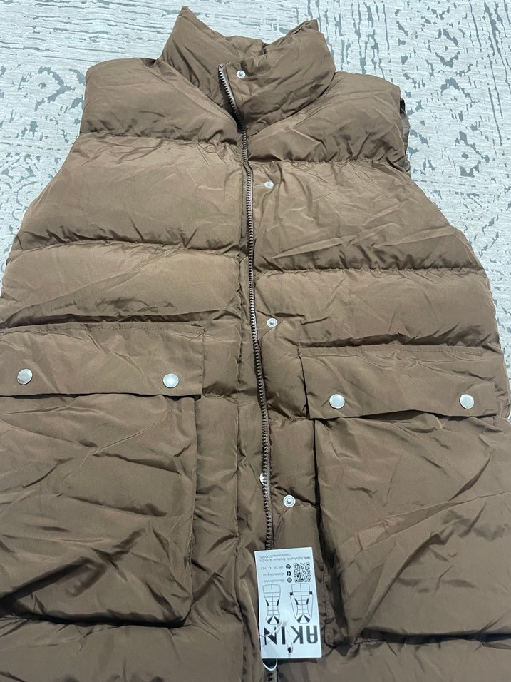 Düğmeli Kahverengi Kadın Yelek - Görsel 2