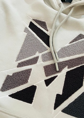 Gri Kapüşonlu Örme Kadın Sweatshirt mavi marka - Görsel 4