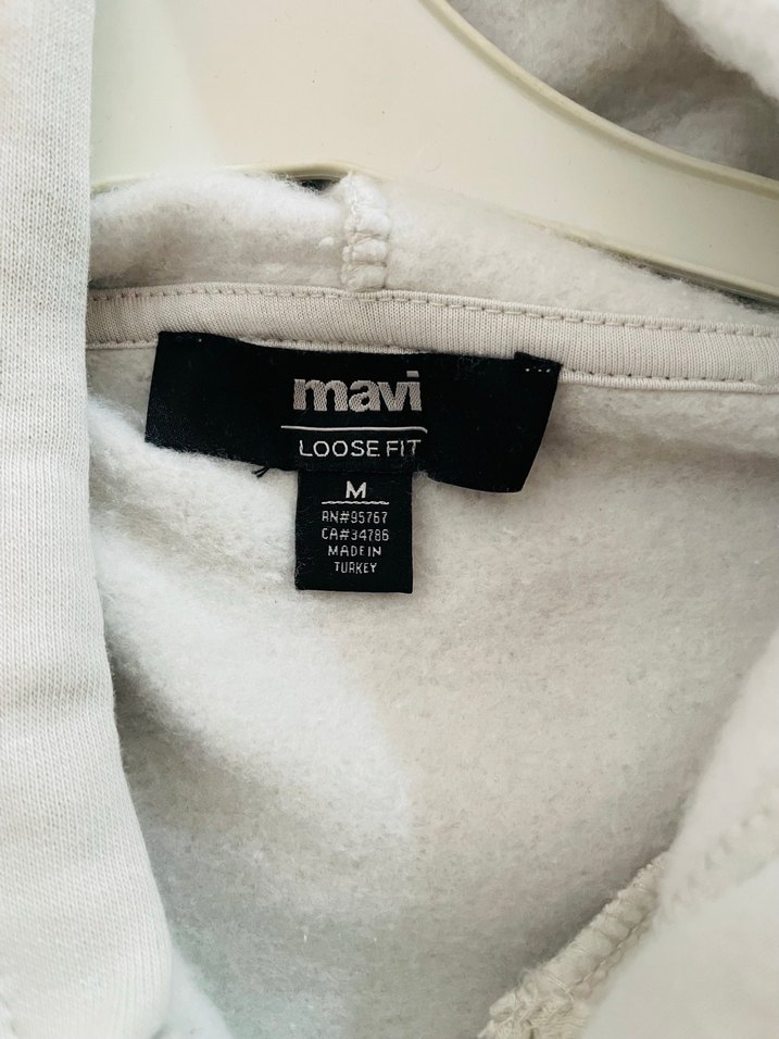 Gri Kapüşonlu Örme Kadın Sweatshirt mavi marka - Görsel 2