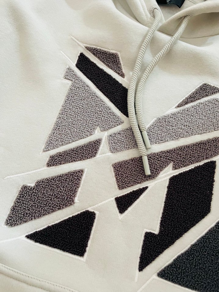 Gri Kapüşonlu Örme Kadın Sweatshirt mavi marka - Görsel 4