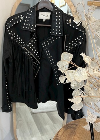 Twist Siyah Metal Civili Biker Ceket