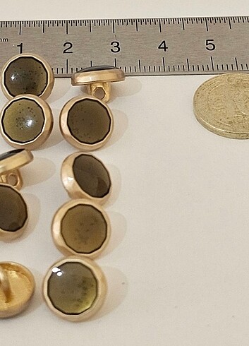 12 Adet Metal Gold Düğme 11 mm