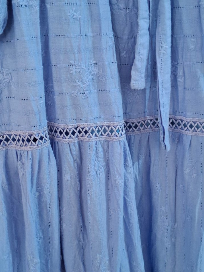 Mavi Uzun Bohem Elbise - Görsel 2