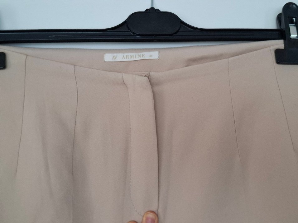 Bej Çift Düğmeli Uzun Kadın Blazer - Görsel 3