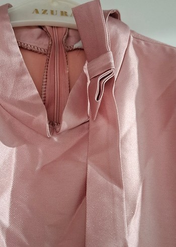 Vintage Pembe Uzun Kollu Uzun Elbise - Görsel 4