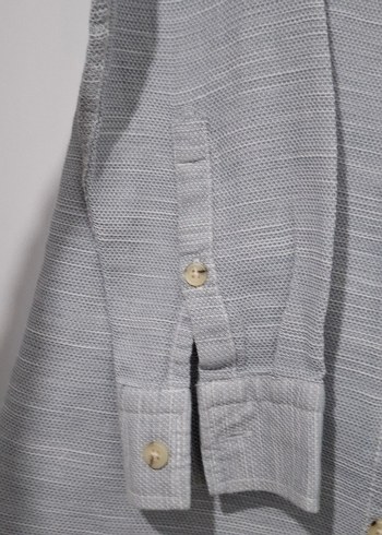 Gri Keten Uzun Kollu Erkek Gömlek - Görsel 5