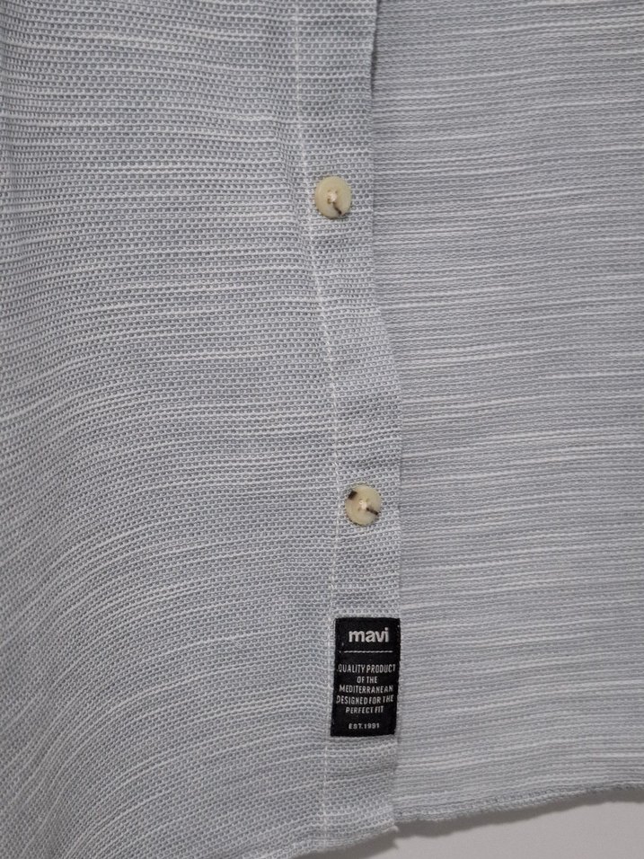 Gri Keten Uzun Kollu Erkek Gömlek - Görsel 2