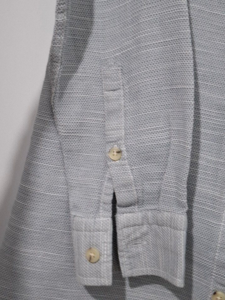 Gri Keten Uzun Kollu Erkek Gömlek - Görsel 5