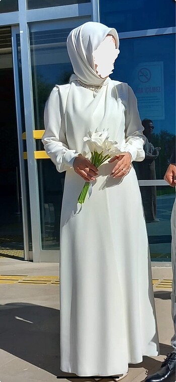 m Beden Nikah elbisem ekru 2 saat giydim sadece