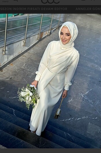 Nikah elbisem ekru 2 saat giydim sadece