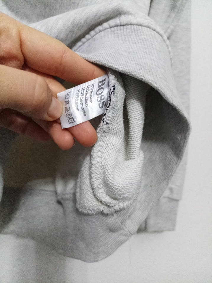orijinal Gri Hugo Boss Erkek Sweatshirt - Görsel 3