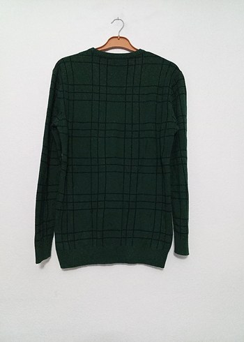 orijinal Lacoste Erkek Yeşil Kareli Triko Sweatshirt - Görsel 3