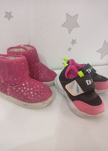 Kız Çocuk Renkli Pembe Cırtlı Spor Ayakkabı