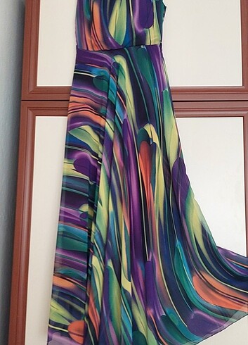 Şifon Elbise 
küpe ve  pazu bilekliği hediyesi - Görsel 3