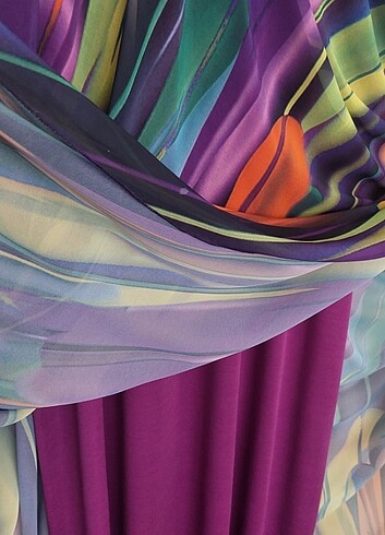 Şifon Elbise 
küpe ve  pazu bilekliği hediyesi - Görsel 5