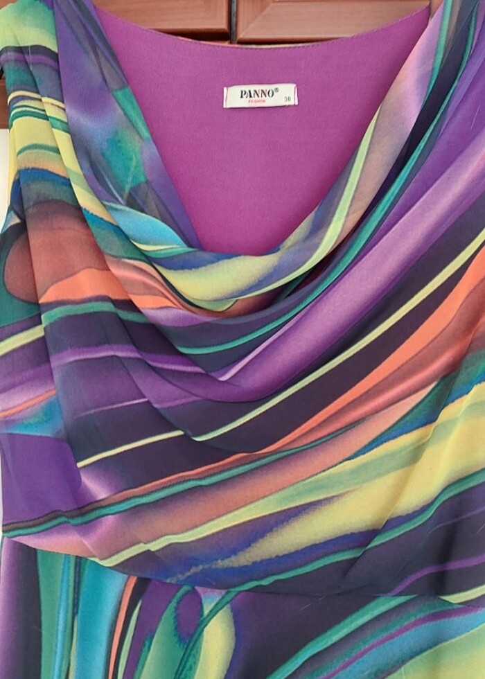 Şifon Elbise 
küpe ve  pazu bilekliği hediyesi - Görsel 4