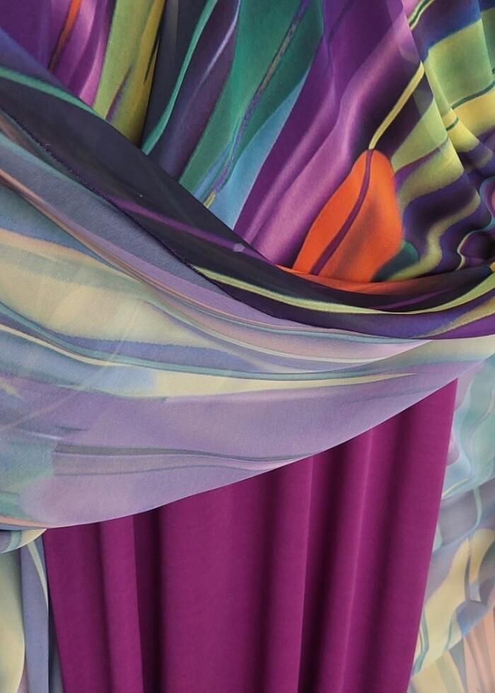 Şifon Elbise 
küpe ve  pazu bilekliği hediyesi - Görsel 5