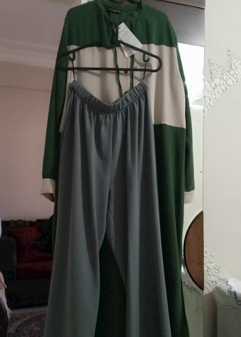 Düğmeli Yeşil Uzun Kadın Elbise - Görsel 5