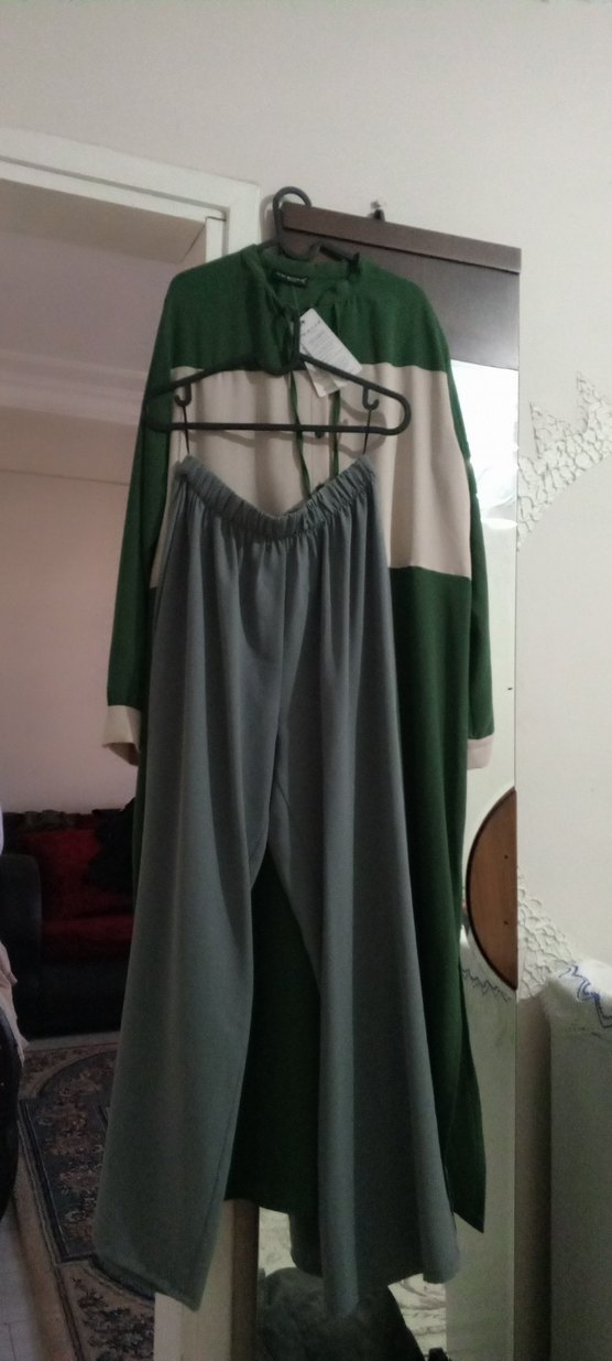 Düğmeli Yeşil Uzun Kadın Elbise - Görsel 5