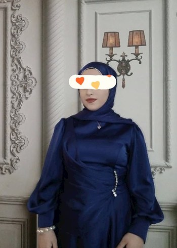 Uzun Kollu Lacivert Gotik Kadın Elbise - Görsel 5