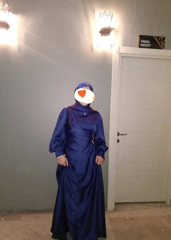 Uzun Kollu Lacivert Gotik Kadın Elbise - Görsel 9