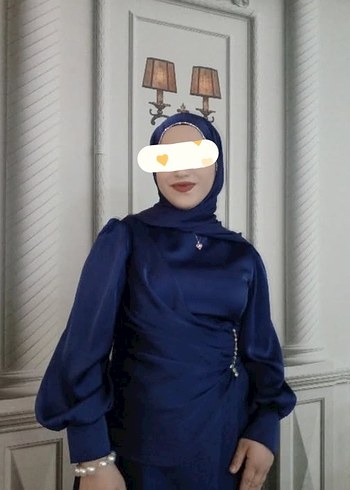 Uzun Kollu Lacivert Gotik Kadın Elbise - Görsel 6