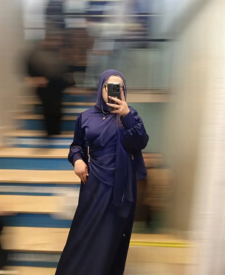 Uzun Kollu Lacivert Gotik Kadın Elbise - Görsel 3