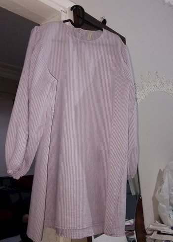 Pembe Piliseli Kadın Midi Tunik - Görsel 2