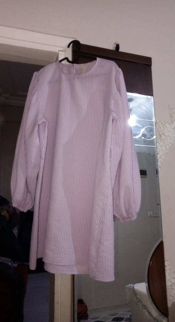 Pembe Piliseli Kadın Midi Tunik - Görsel 3