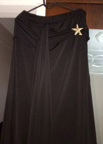 Drapeli Uzun Siyah Gotik Etek - Görsel 4