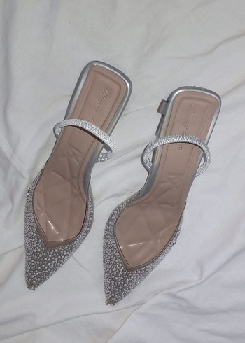 Bej Yılan Desenli Stiletto Topuklu Kadın Ayakkabı - Görsel 5