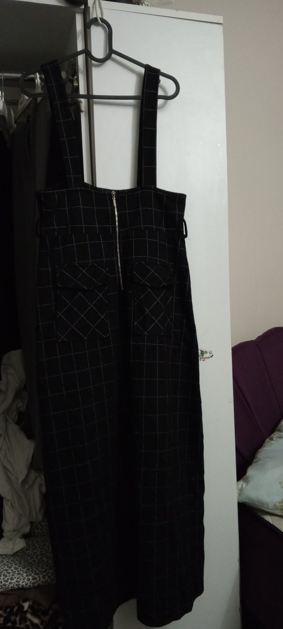 Siyah Ekoseli Uzun Etek, Yırtmaçlı - Görsel 3