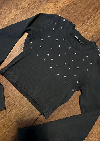 Gri Pul Detaylı Kadın Triko Kazak - Görsel 3