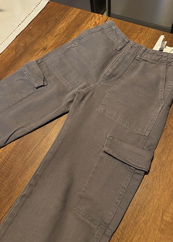 Gri denim kargo pantolon - Görsel 3