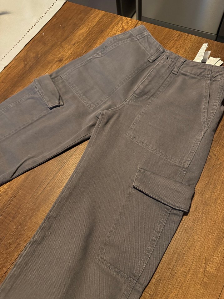 Gri denim kargo pantolon - Görsel 3