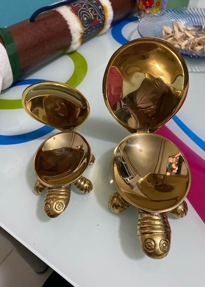 Pirinç ve Sedef  işlemeli kablumbağa - Görsel 2