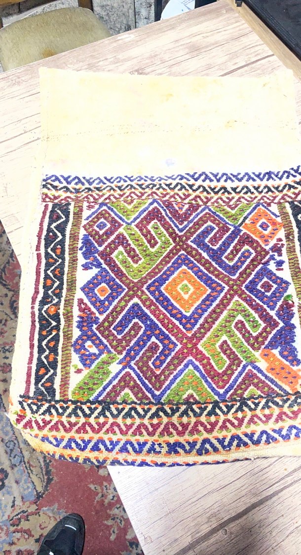 Nakışlı Çok Renkli Geleneksel Halı heybe el dokuma - Görsel 2