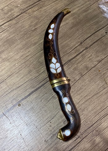 Oyma Detaylı Kahverengi Bıçak ve Kını - Görsel 2