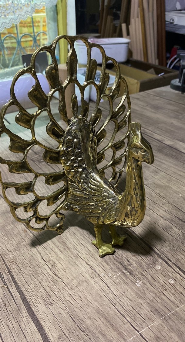 Parlak Altın Renkli Tavus Kuşu Biblo - Görsel 4