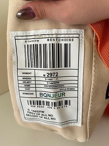 Beden Krem Canvas Kumaş Tote Çanta