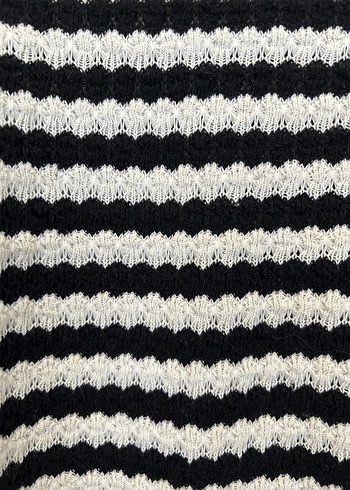 Kadın Çizgili Triko Uzun Kollu Kazak - Görsel 4