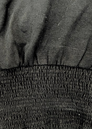 Korseli Siyah Kısa Kollu Tişört - Görsel 4