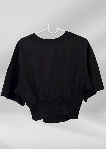 Korseli Siyah Kısa Kollu Tişört - Görsel 3